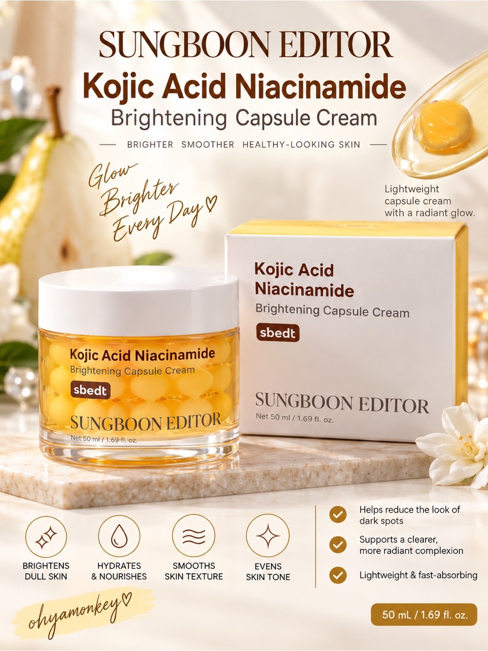 Sungboon Editor Kojic Acid Niacinamide Brightening Capsule Cream